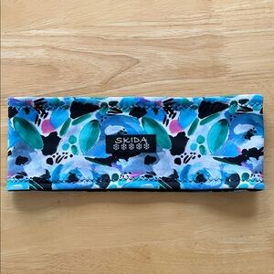 Skida Blue Floral Fleece Headband